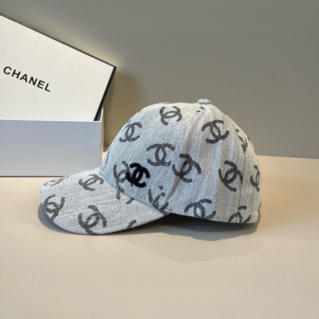 Classic Monogram Denim Baseball Cap - Adjustable Sun Hat