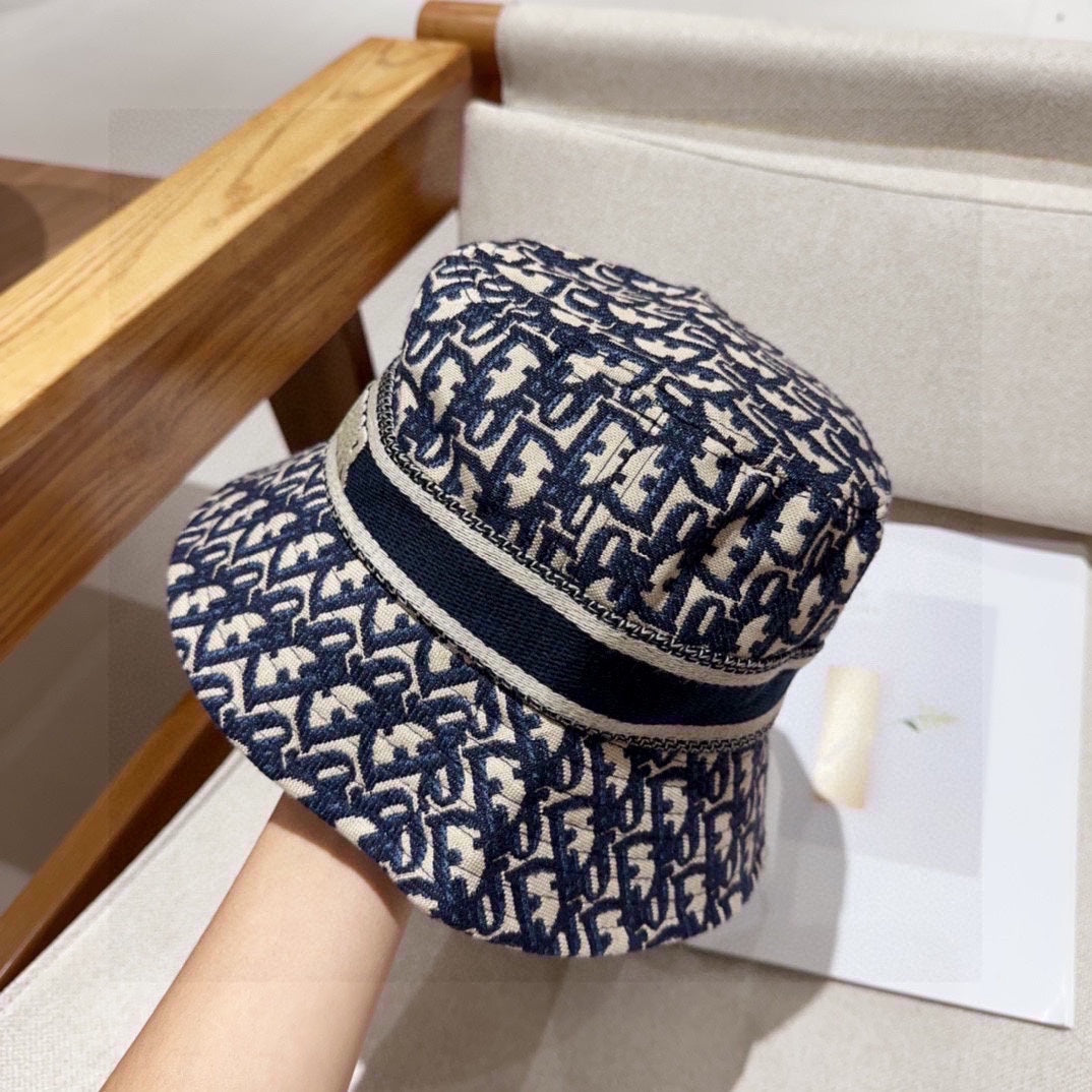 Classic Monogram Jacquard Bucket Hat - Premium Cotton Sun Cap