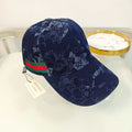 Chic Navy Baseball Cap with Subtle Monogram Detailing