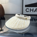 Elegant Polka Dot Sun Visor - Breathable Straw UV Protection Hat