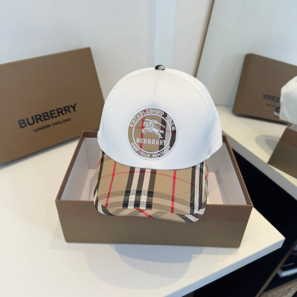 Sophisticated Minimalist Baseball Cap with Classic Check Detail