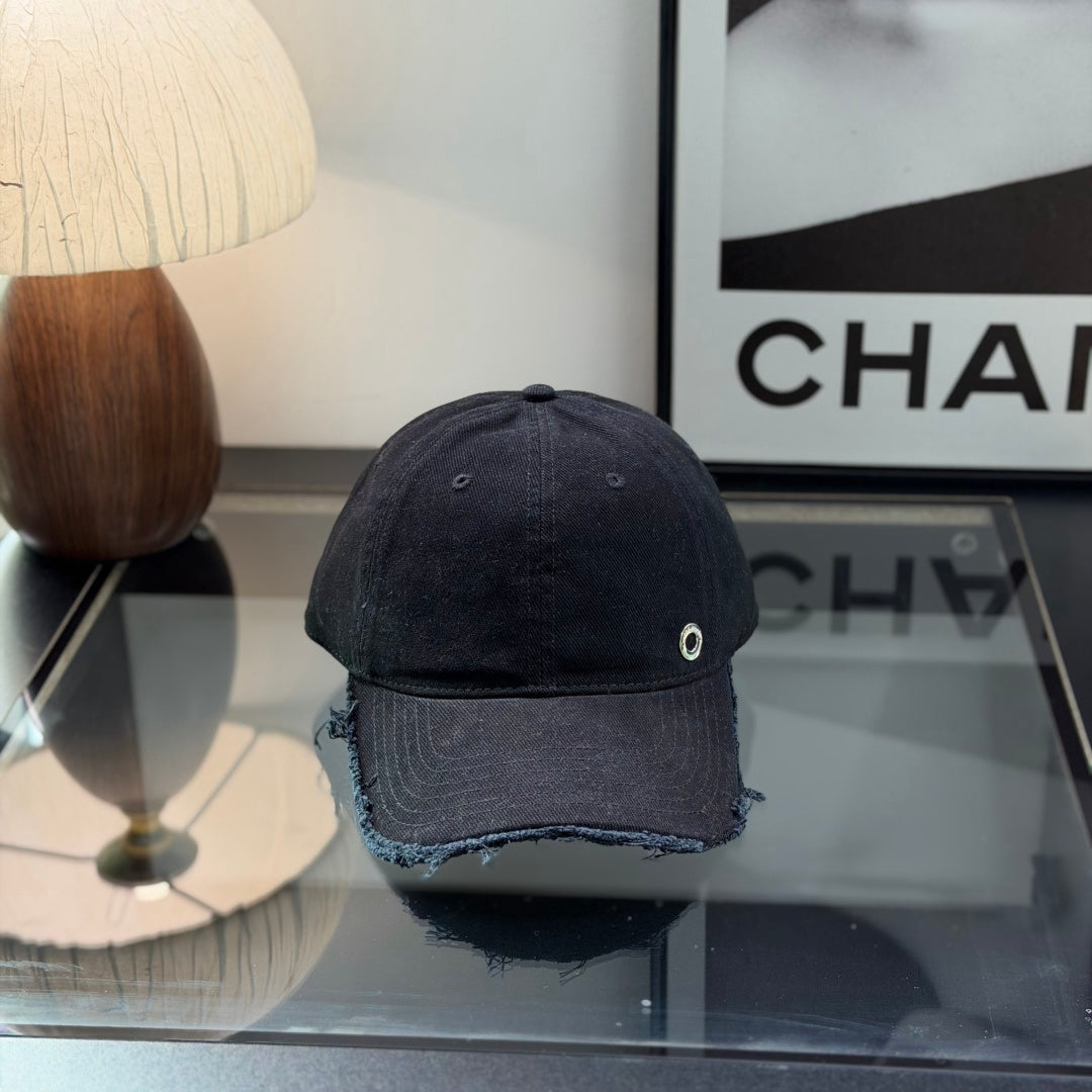 Premium Distressed Baseball Cap - Casual Aesthetic Cotton Hat
