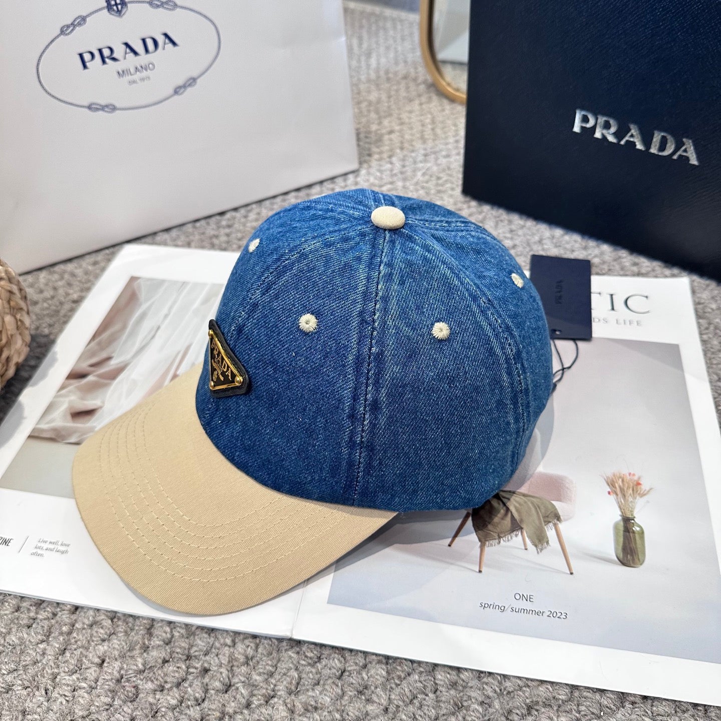 Premium Two-Tone Denim Baseball Cap - Adjustable Streetwear Hat