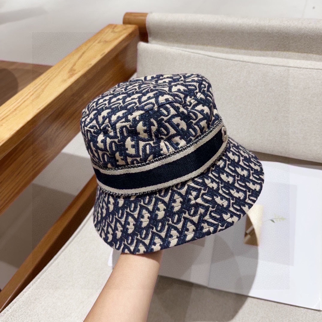 Classic Monogram Jacquard Bucket Hat - Premium Cotton Sun Cap