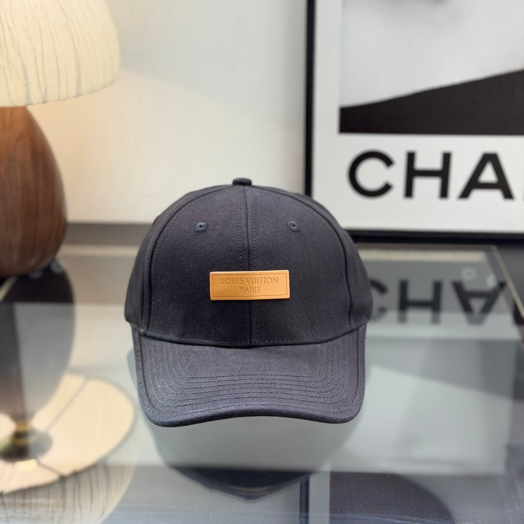 Premium Cotton Baseball Cap with Contrast Leather-Style Patch