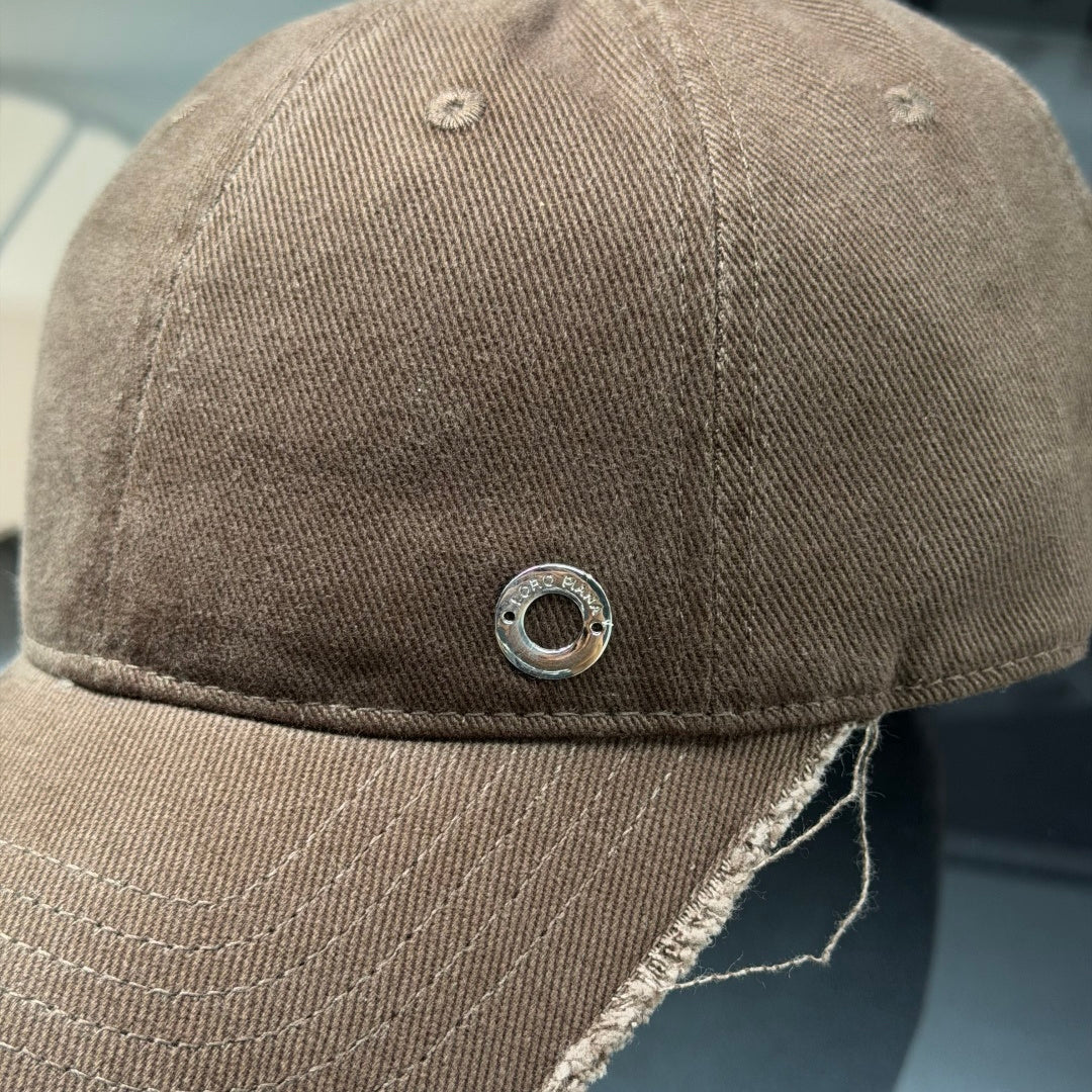 Distressed Cotton Baseball Cap - Vintage Streetwear Style