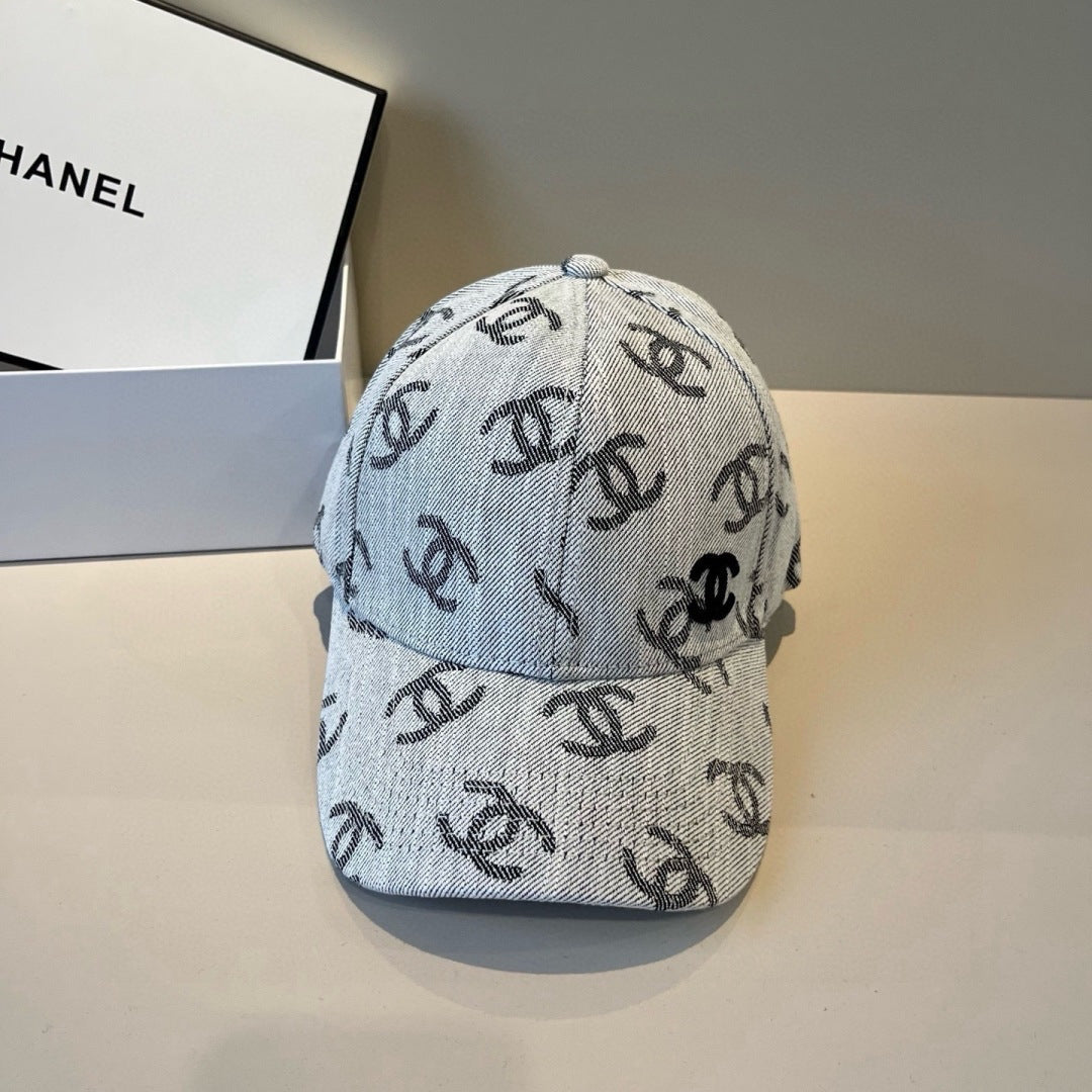 Classic Monogram Denim Baseball Cap - Adjustable Sun Hat