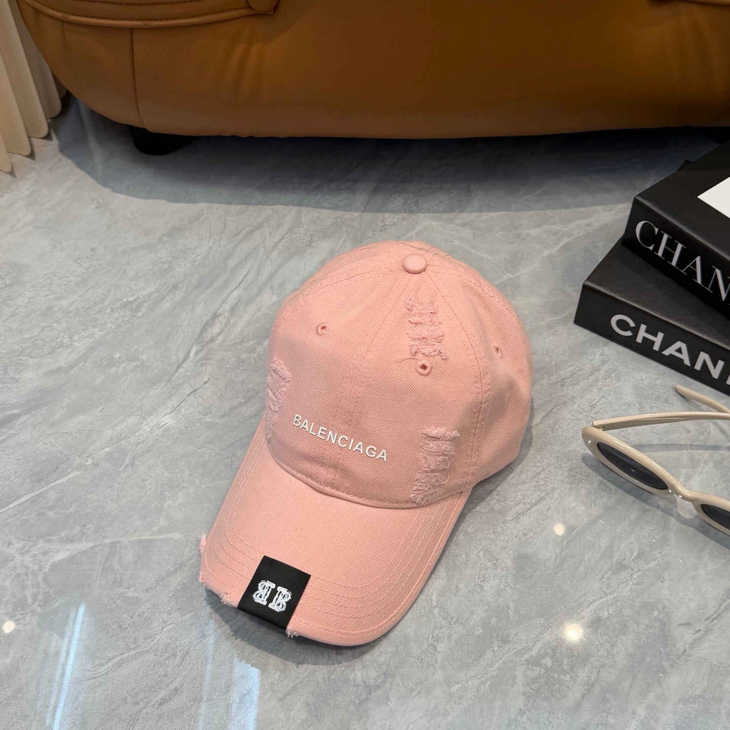 Chic Distressed Pink Baseball Cap