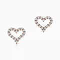 18K Tiffany Heart Diamonds Rose Gold Earrings