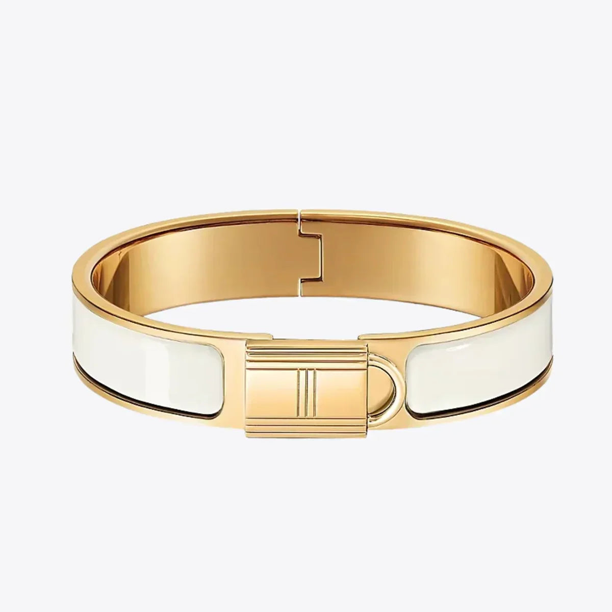 18K Clic Cadenas White Hermes Bracelet