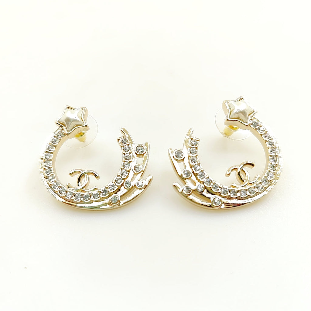 18K  Chanel Crystals Earrings