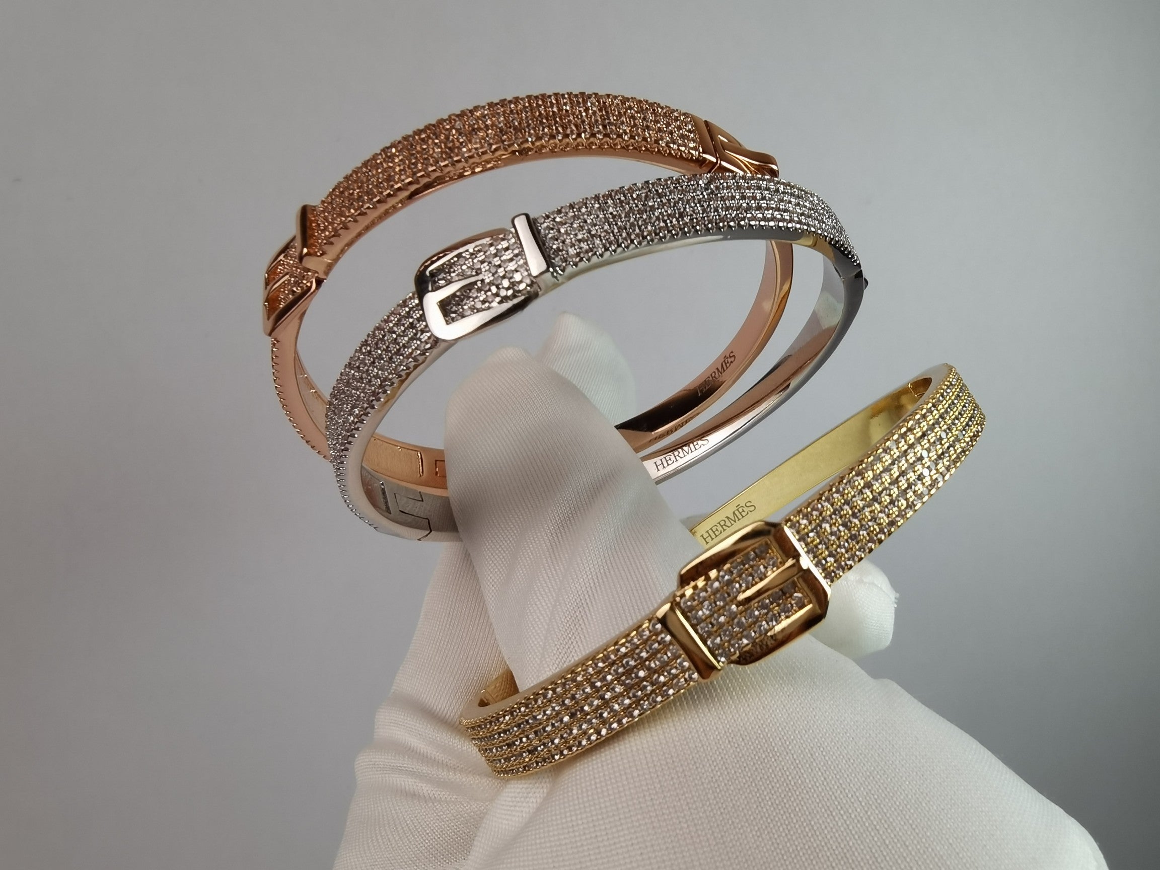 18K Kelly Diamond Vintage Hermes Bracelet