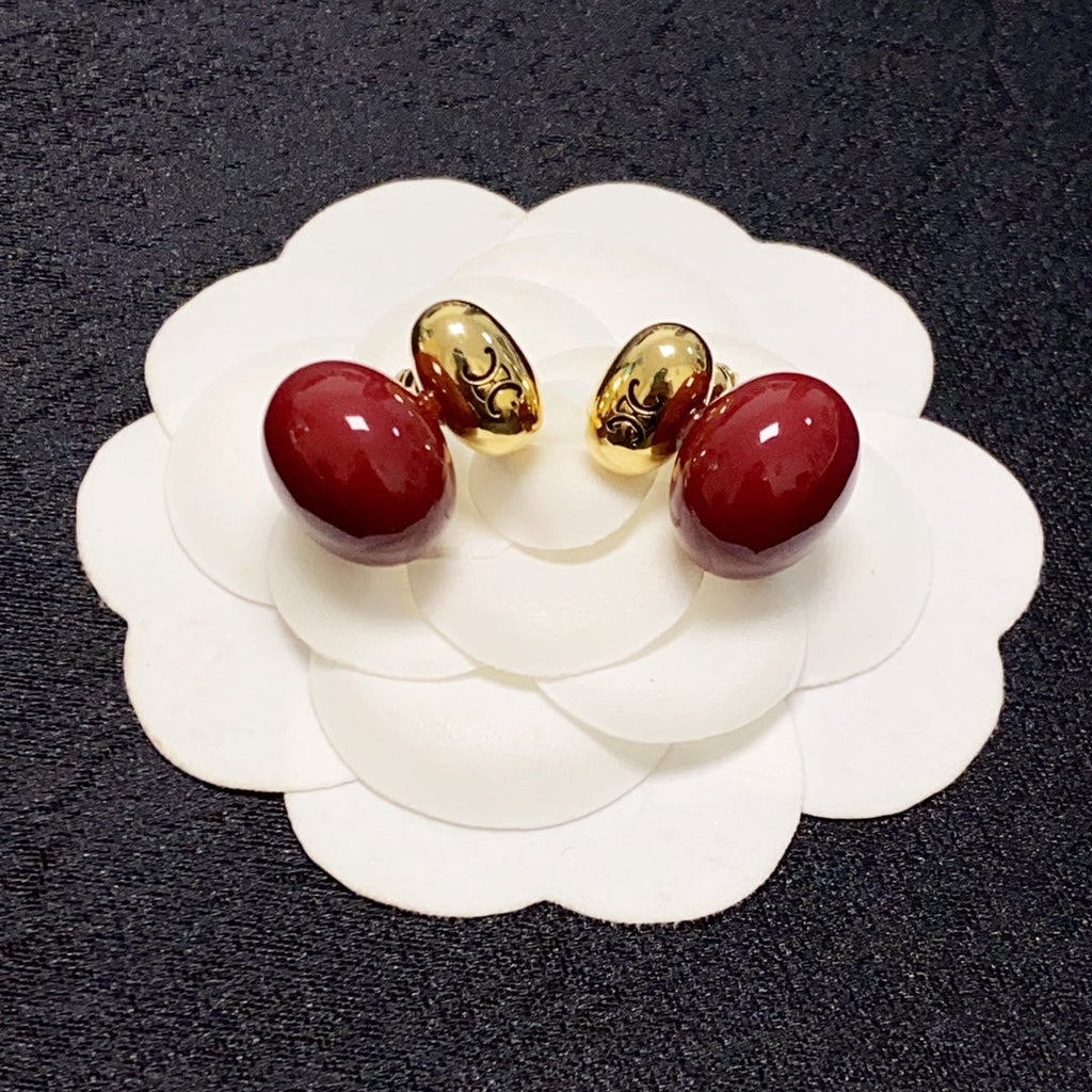 18K Celine Red Earrings