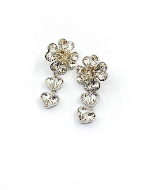 18K  Chanel Crystal Flower Earrings
