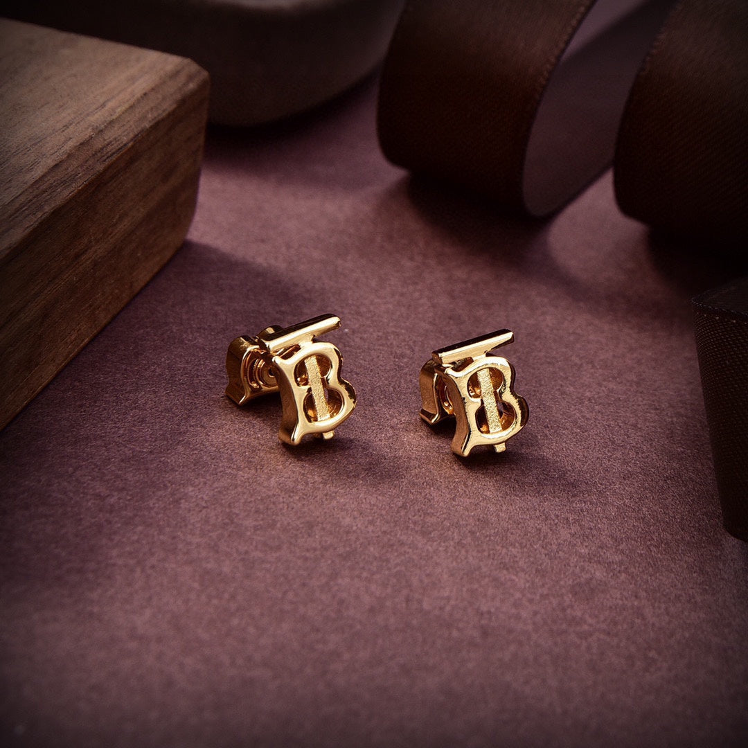 18K Balenciaga Logo Earrings