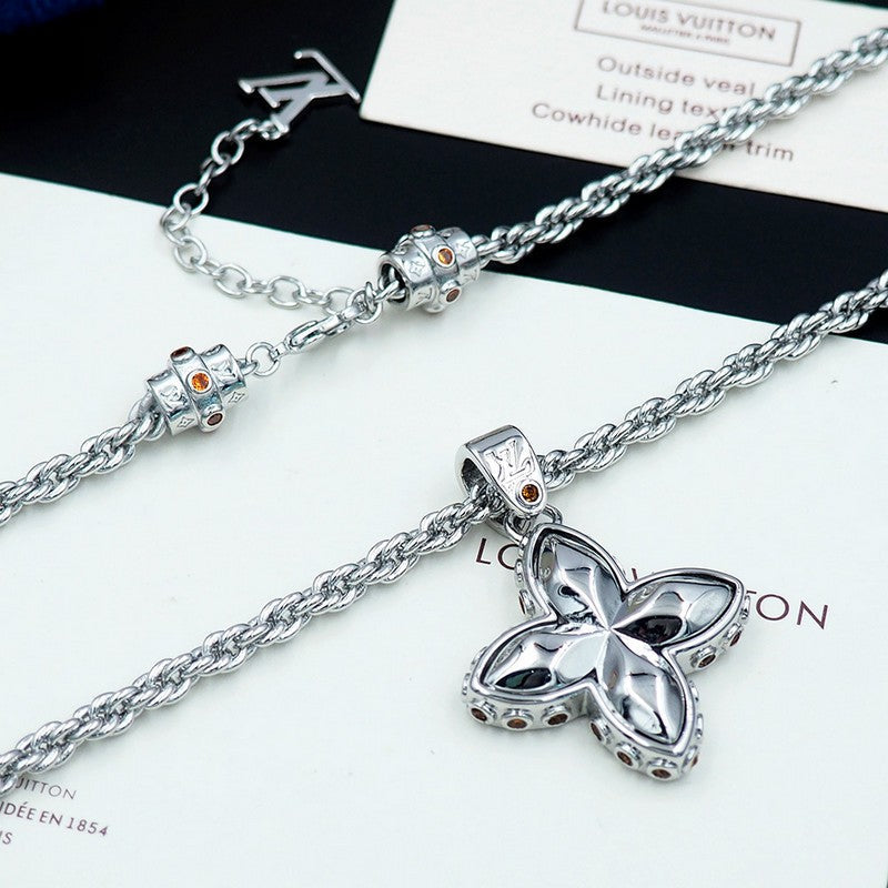 18K Louis Vuitton Flower Studs Necklace