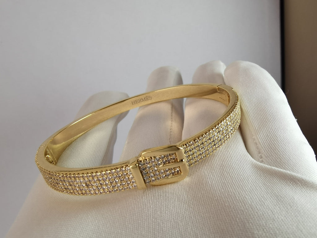 18K Kelly Diamond Vintage Hermes Bracelet