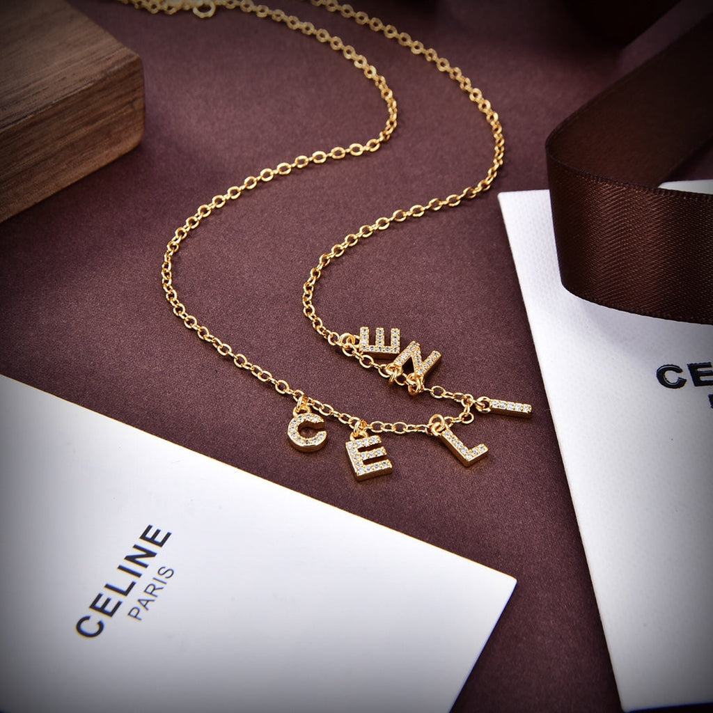 18K Celine Paris Strass Crystals Necklace