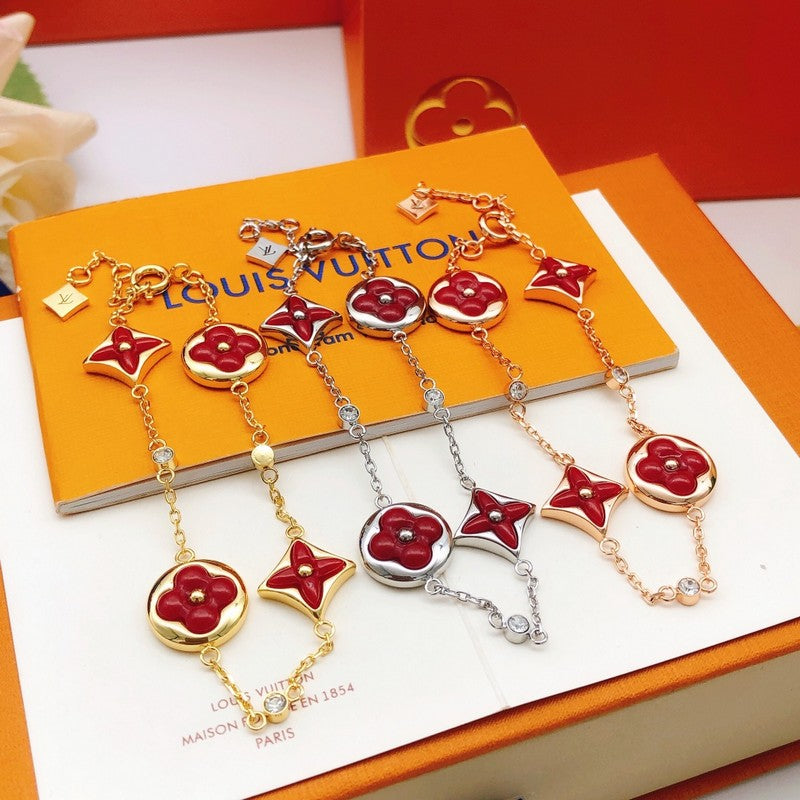 18K Louis Vuitton Blossom Red Flower Bracelet