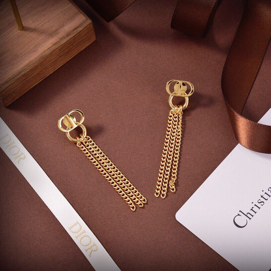 18K Dior 30 Montaigne Chain Earrings