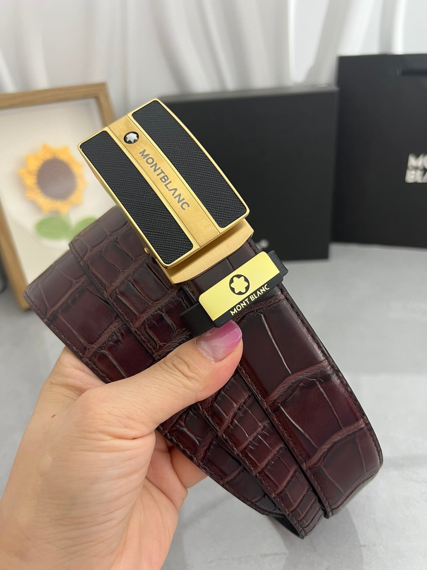 Premium Leather Belt – Brushed Metal Textured Buckle | 3.5cm | Formal & Upscale Casual