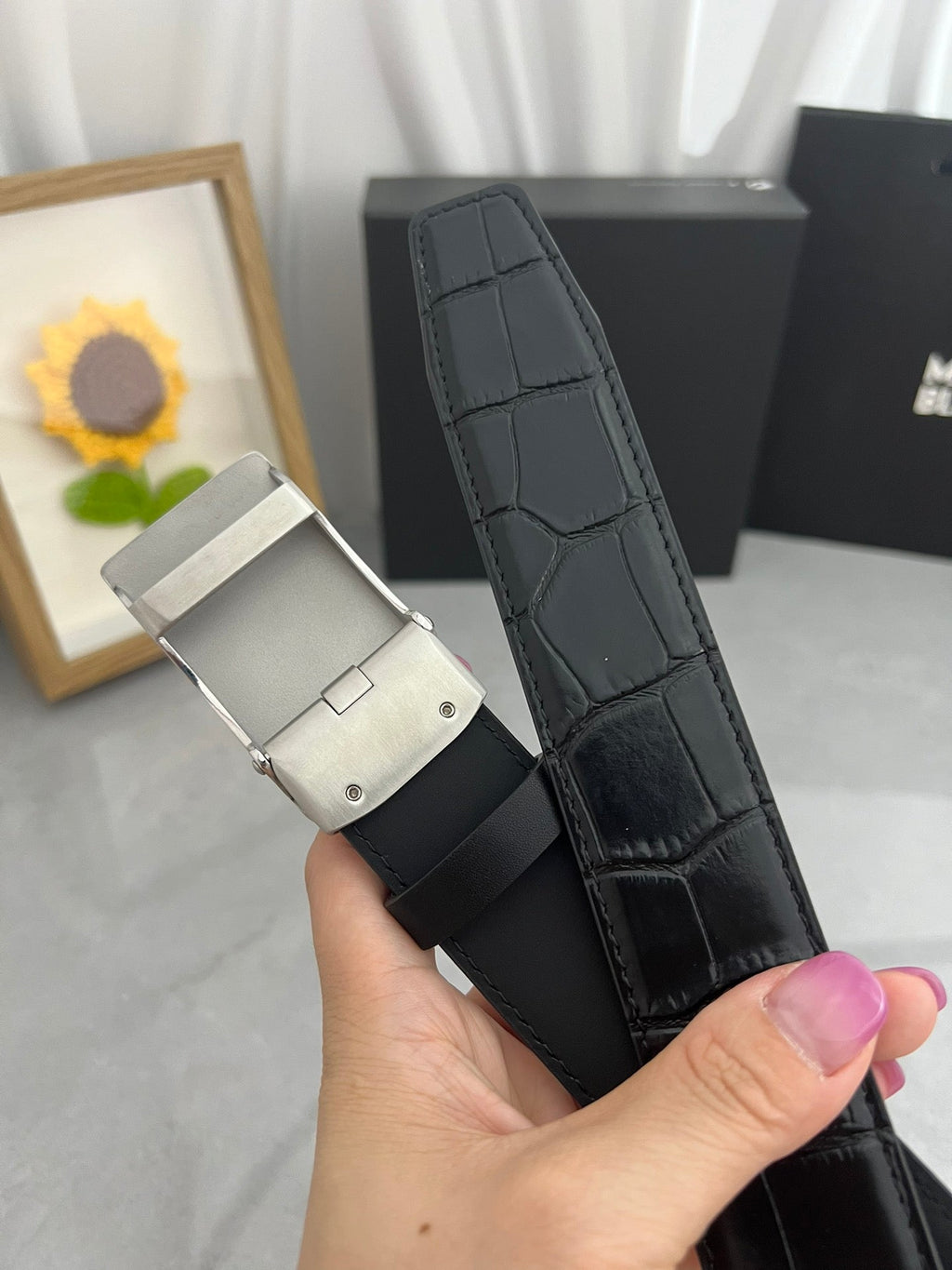 Premium Leather Belt – Refined Brushed Metal Buckle | Everyday Luxury | 3.5cm Width