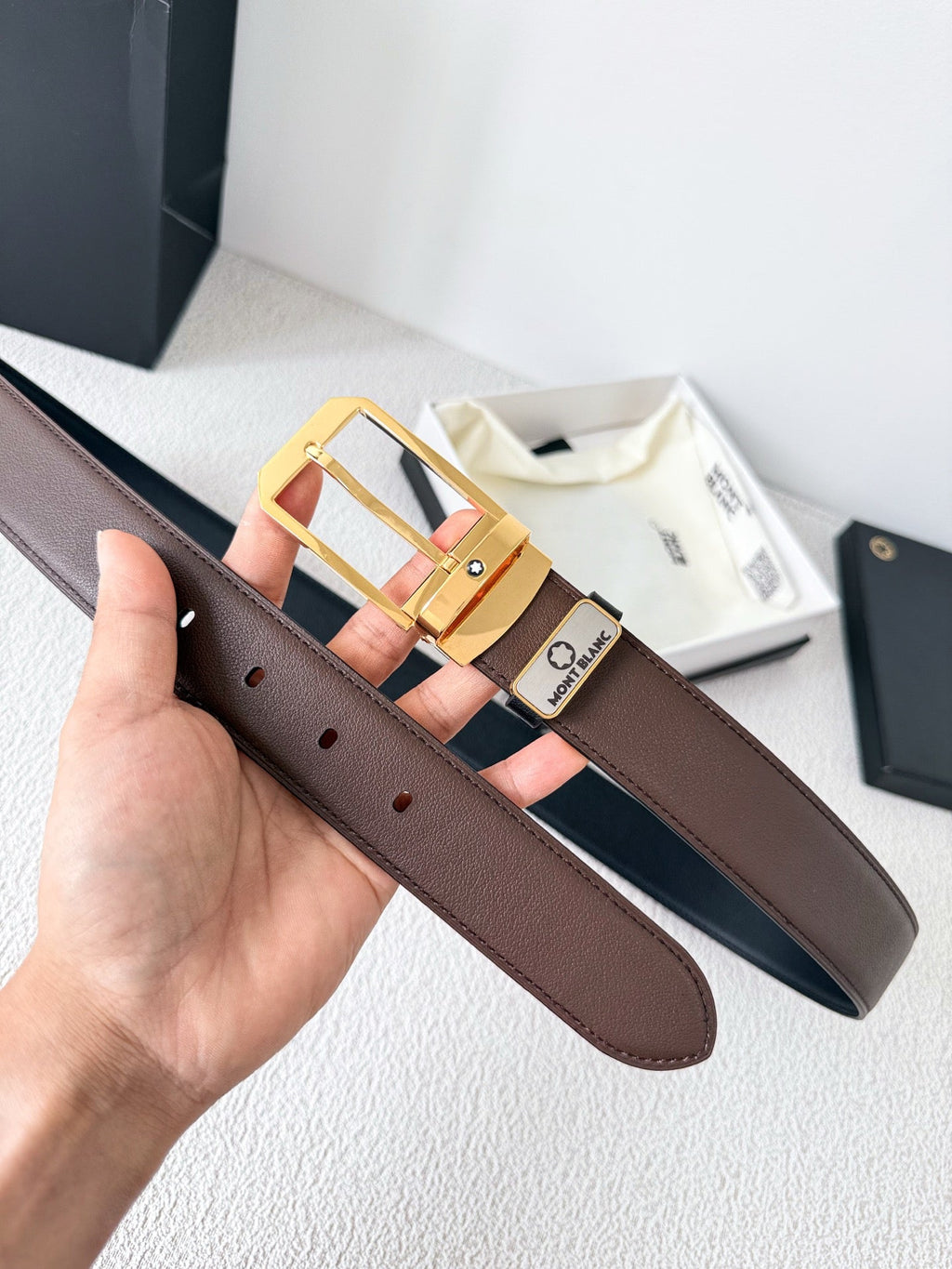 Men's Genuine Cowhide Leather Belt – Classic Pin Buckle | 3.5cm Width | Gift-Ready