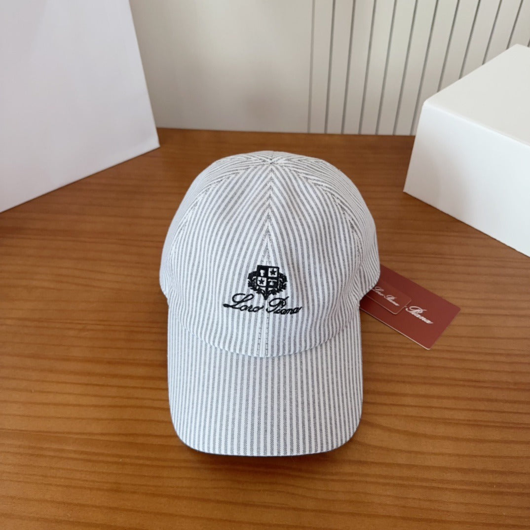 Pinstripe Cotton Baseball Cap