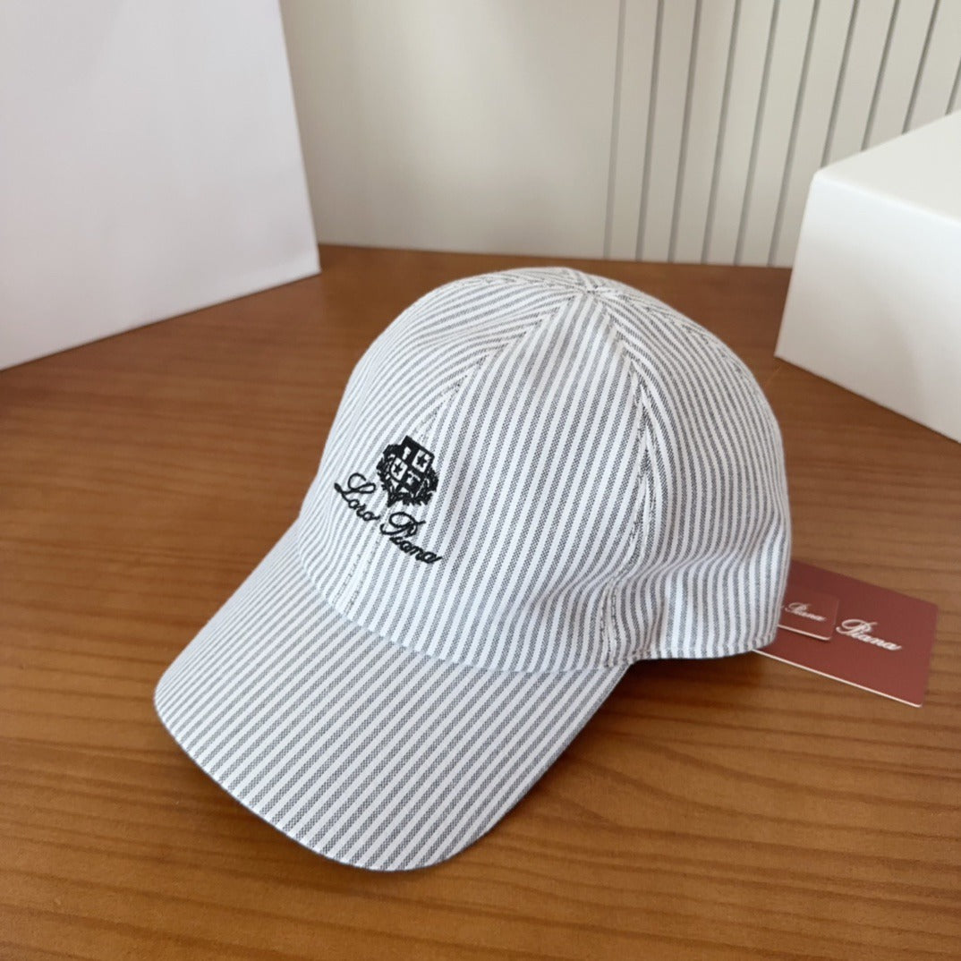 Pinstripe Cotton Baseball Cap