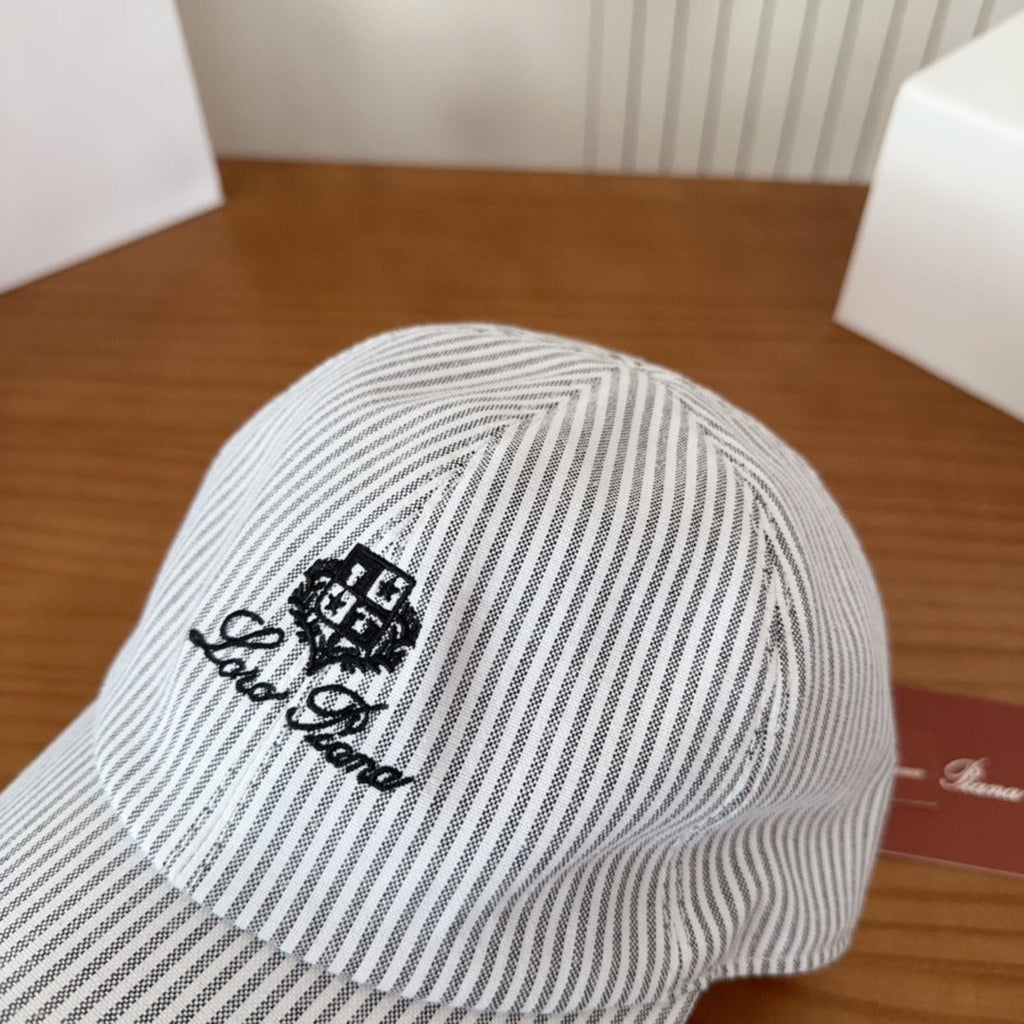 Pinstripe Cotton Baseball Cap