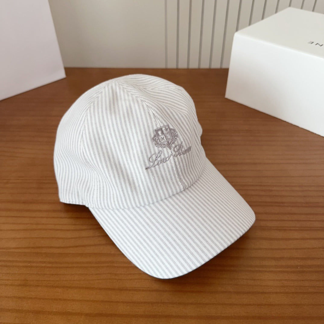 Ultra-Lightweight Pinstripe Baseball Cap - Breathable Summer Crest Hat
