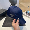 Nylon Baseball Cap with Metal Plaque — Navy