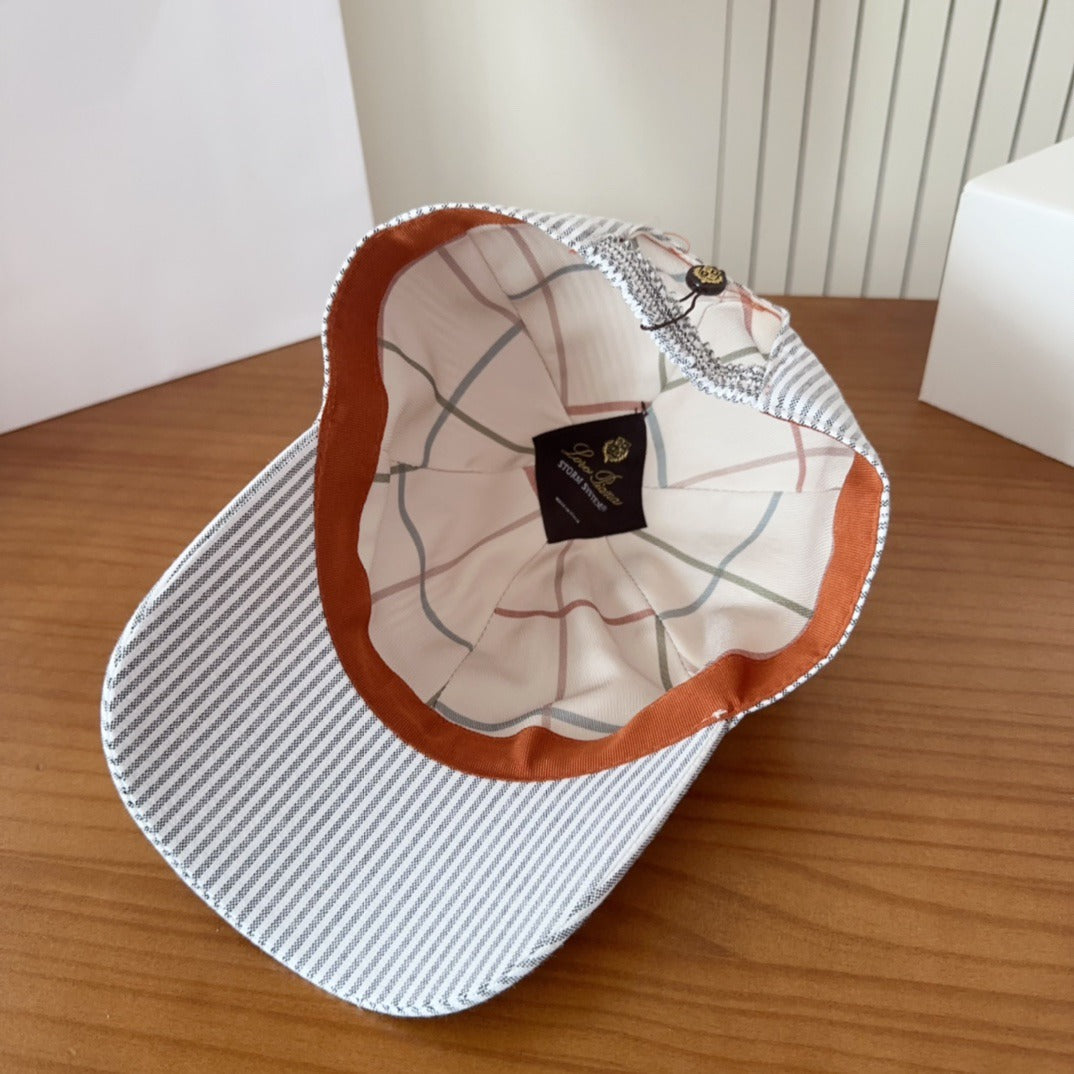 Pinstripe Cotton Baseball Cap
