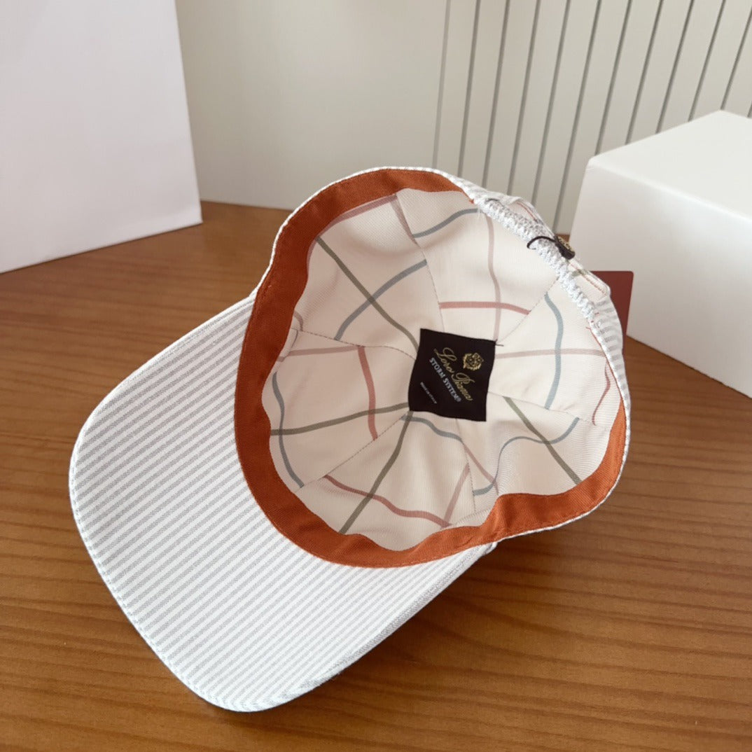 Ultra-Lightweight Pinstripe Baseball Cap - Breathable Summer Crest Hat