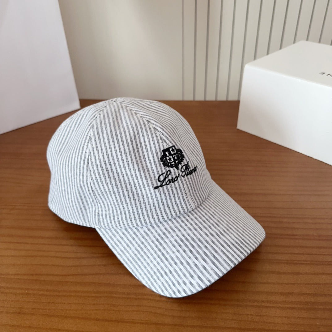 Pinstripe Cotton Baseball Cap