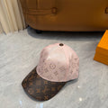 Pink Monogram Contrast Baseball Cap