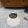 Women’s Woven Straw Visor Hat with Adjustable Elastic Back