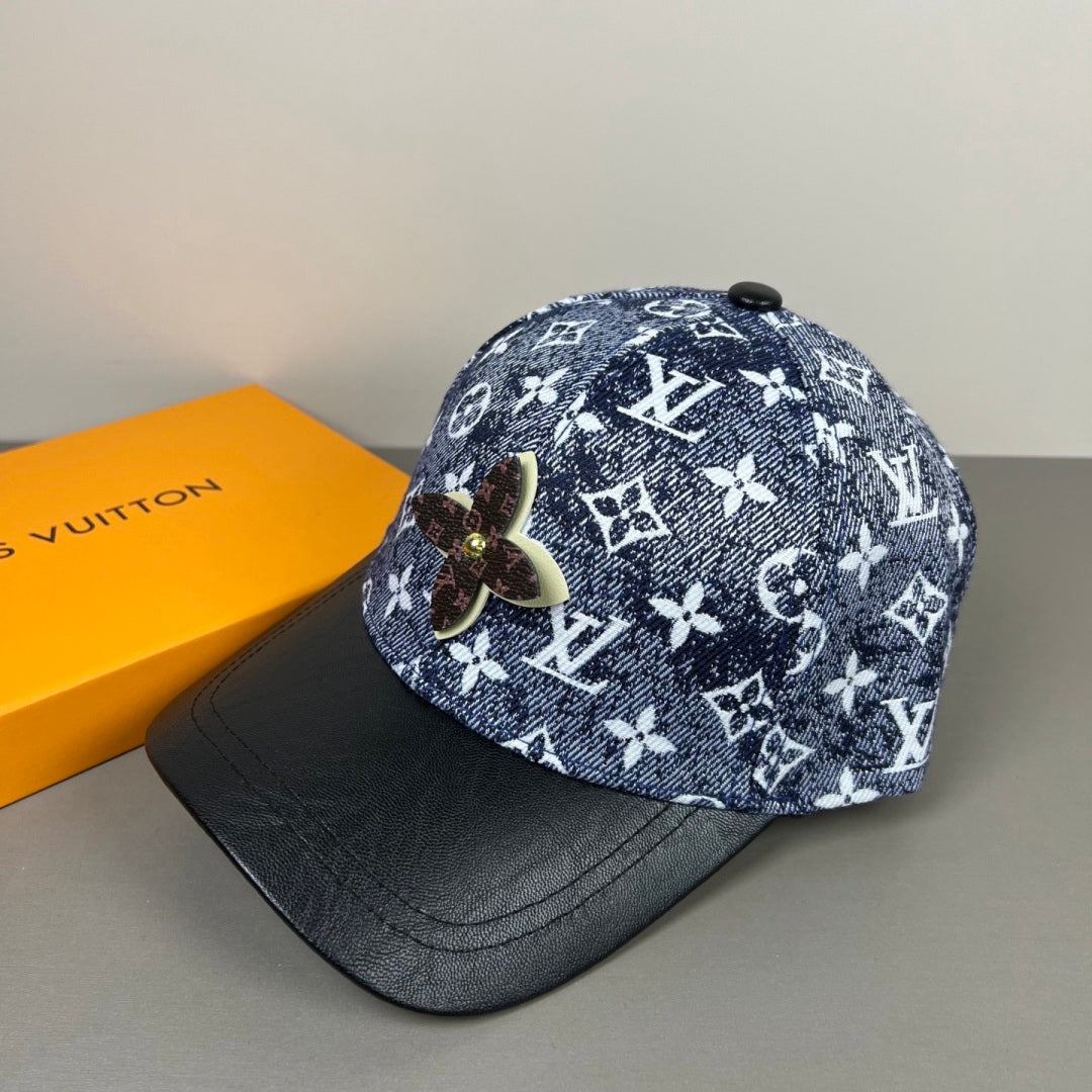Monogram Denim-Style Baseball Cap