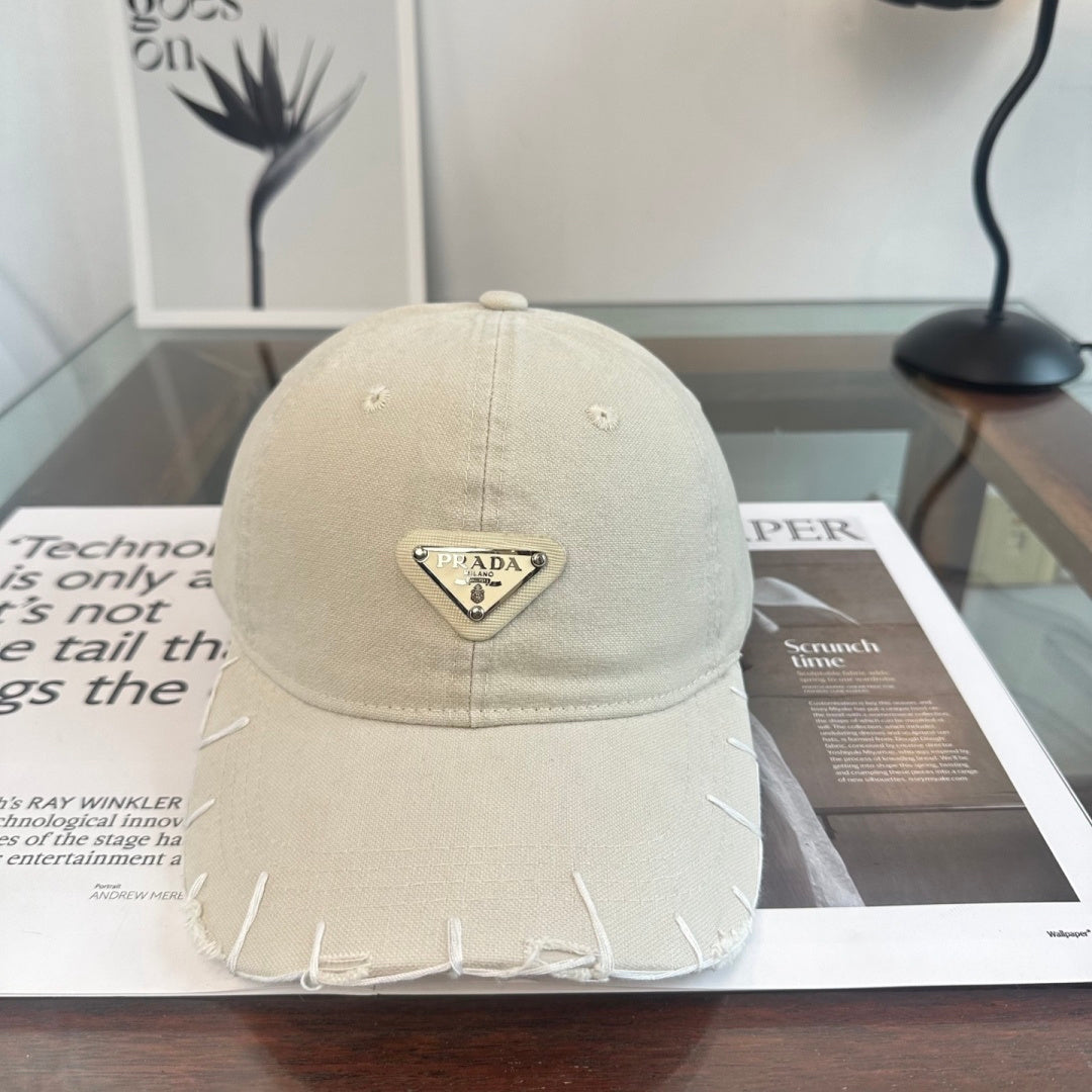 Distressed Stitch Trim Baseball Cap