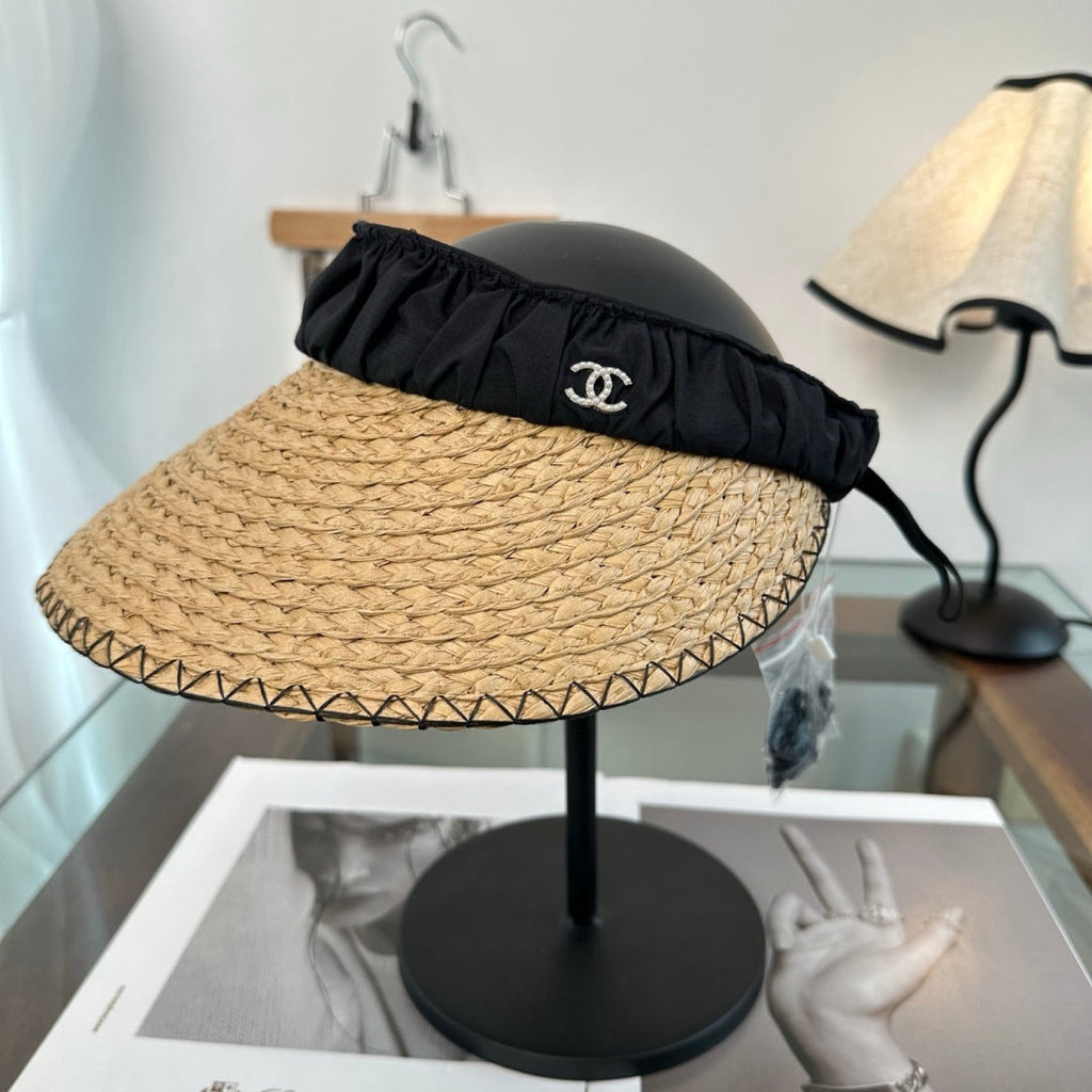 Braided Straw Sun Visor Hat