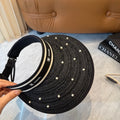 Pearl Accent Woven Sun Visor Hat