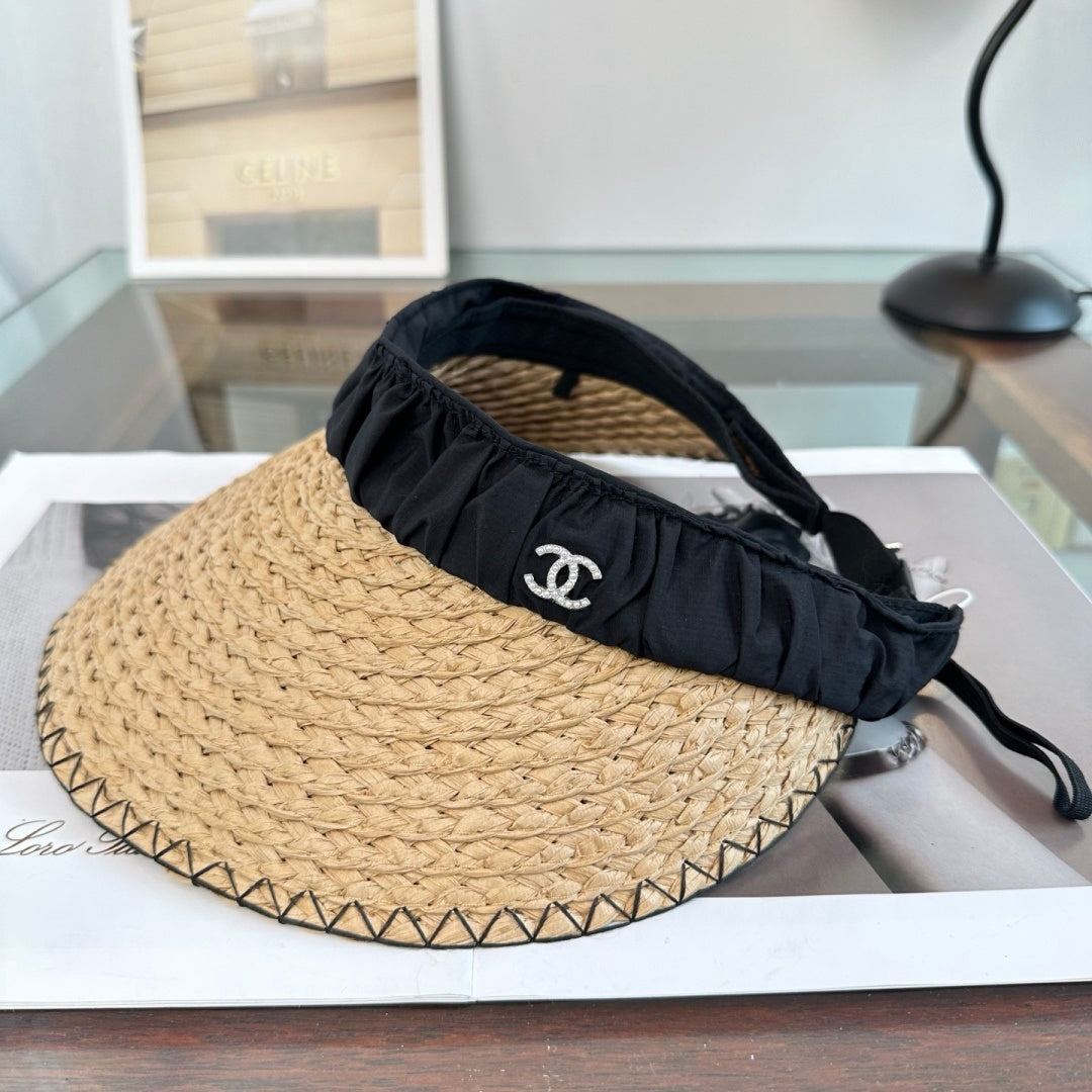 Braided Straw Sun Visor Hat