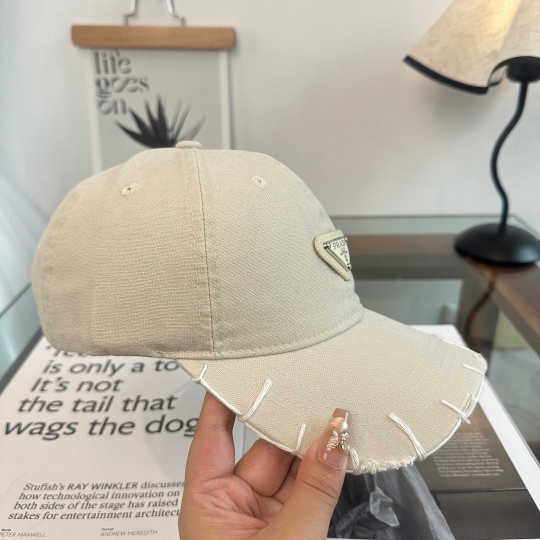 Distressed Stitch Trim Baseball Cap