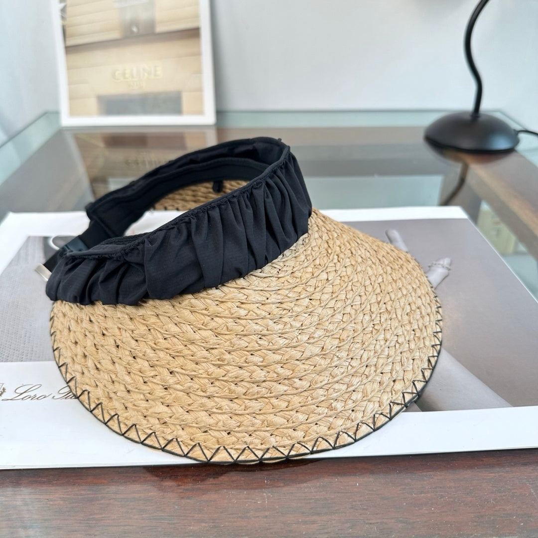 Braided Straw Sun Visor Hat