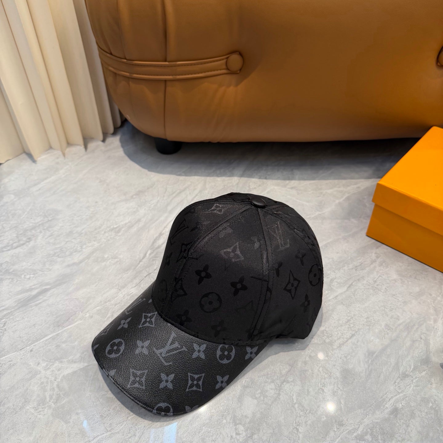 Monogram Print Adjustable Baseball Cap