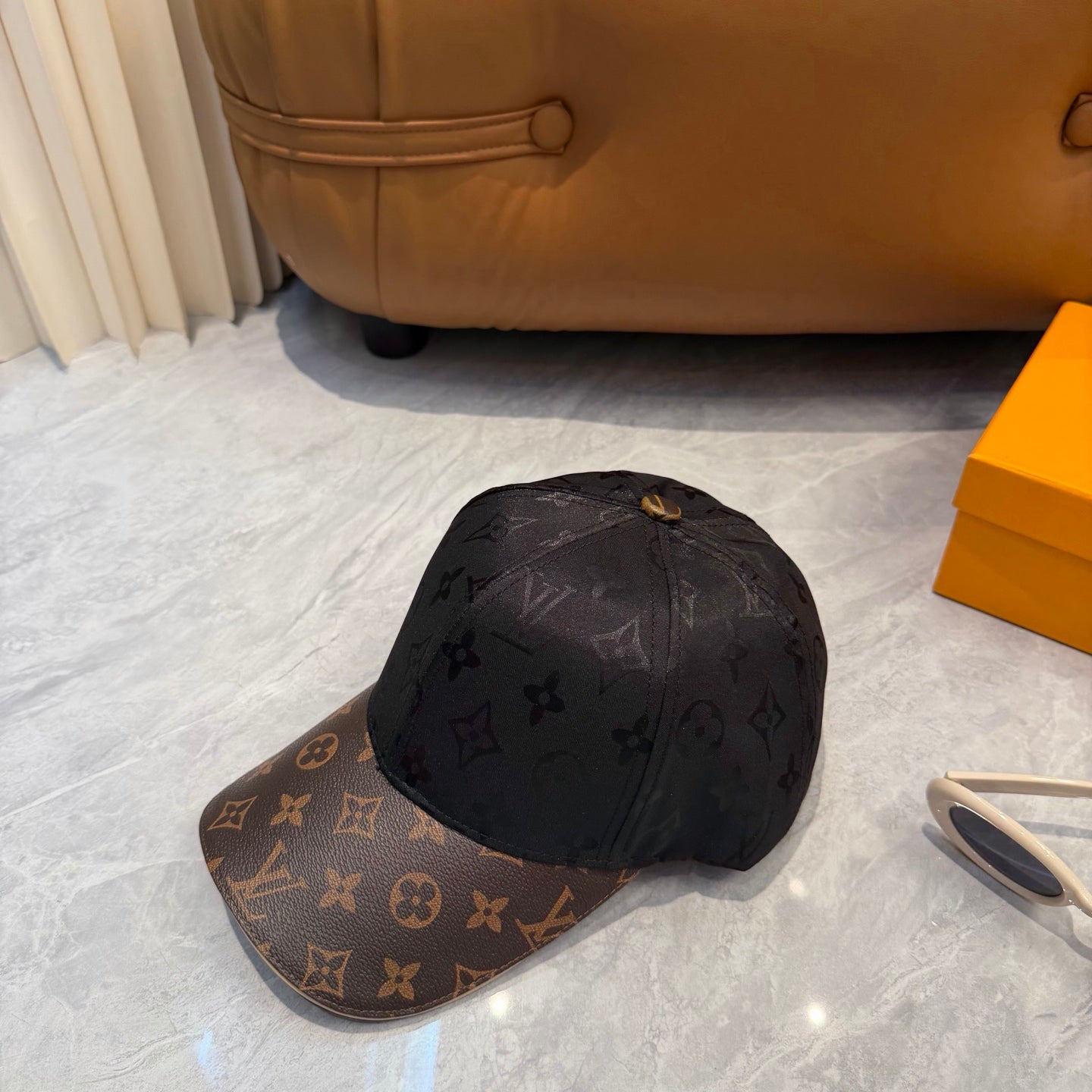 Monogram Print Adjustable Baseball Cap
