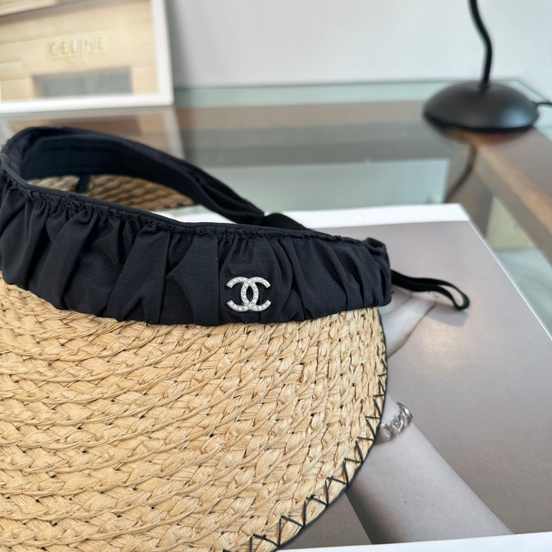 Braided Straw Sun Visor Hat