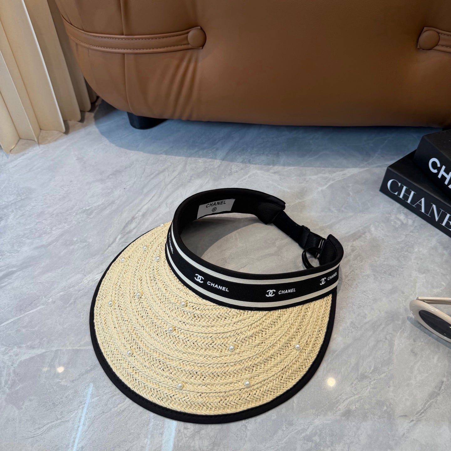 Pearl Accent Woven Sun Visor