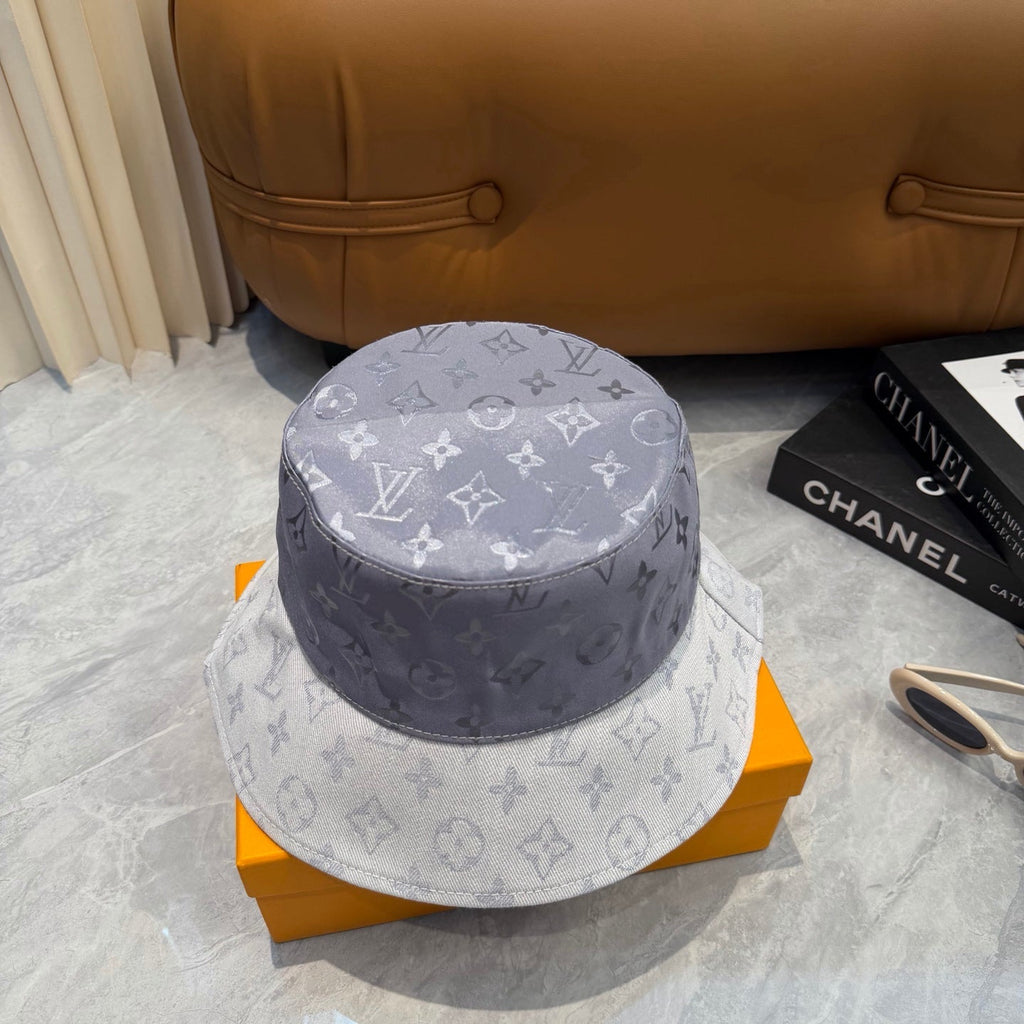 Two-Tone Monogram Style Bucket Hat