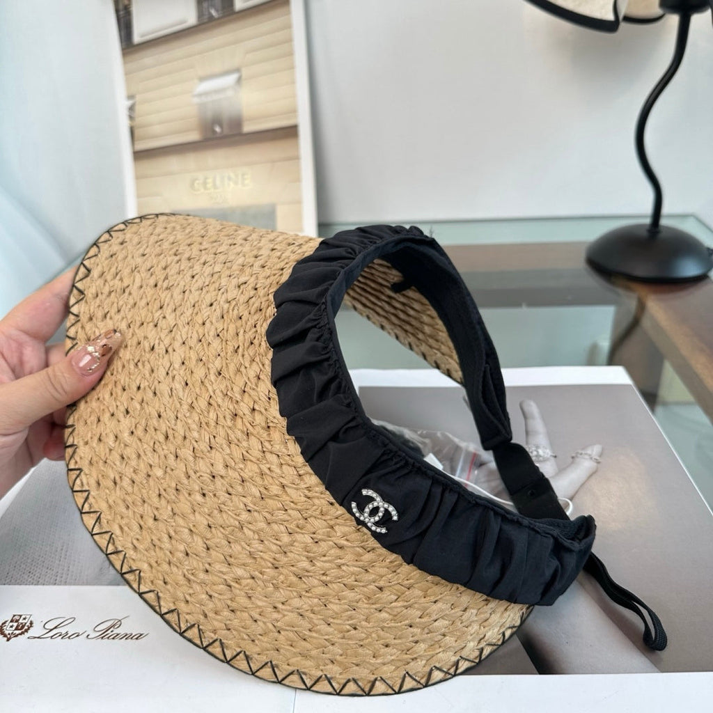 Braided Straw Sun Visor Hat